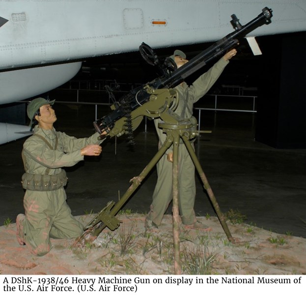 A DShK-1938/46 Heavy Machine Gun on display in the National Museum of the U.S. Air Force. (U.S. Air Force)